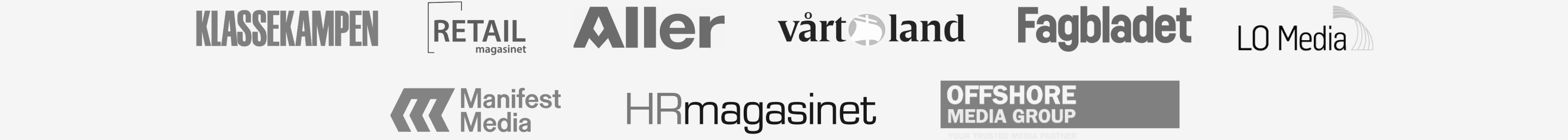 Et utvalg Make-kunder innenfor aviser og publikasjkoner; Klassekampen, Aller Media, Vårt Land, Fagbladet, HR Magasinet med fler.
